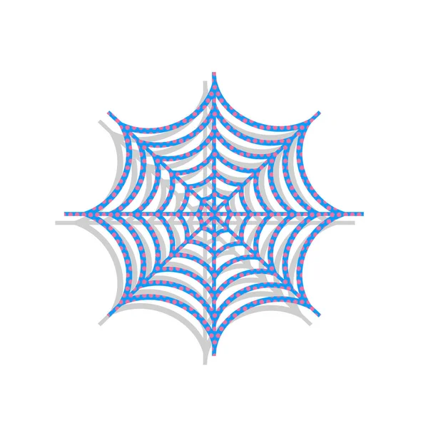 Spider en la ilustración web. Vector. Icono azul neón con ciclamen — Vector de stock