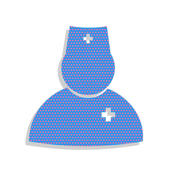 Illustrazione segno medico. Vettore. Icona blu fluo con ciclamino p — Vettoriale Stock