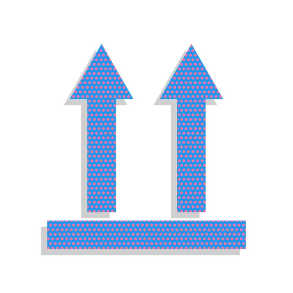 Logistyczne znak strzałki. Wektor. Neon niebieski ikona z po cyklamen — Wektor stockowy