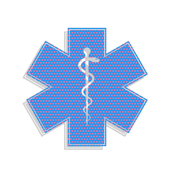 Medical symbol of the Emergency or Star of Life with border. Vec — Stock Vector
