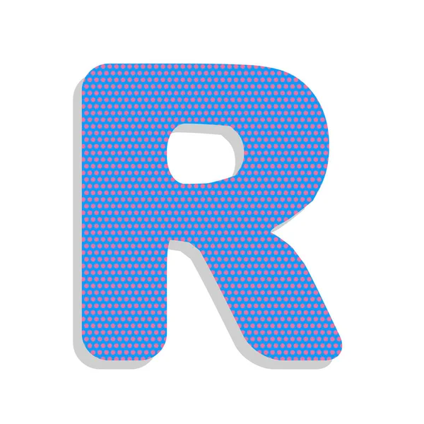 Carta R elemento modelo de design de sinal. Vector. Ícone azul néon wi —  Vetores de Stock