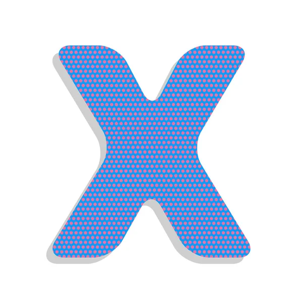 Carta X elemento modelo de design de sinal. Vector. Ícone azul néon wi — Vetor de Stock