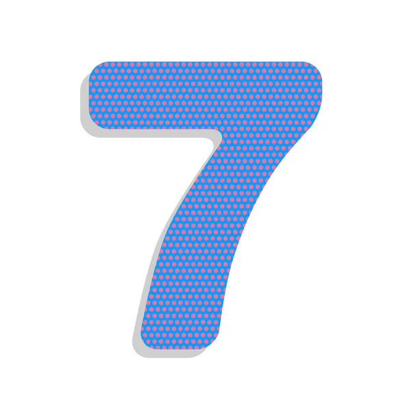 Шаблон шаблона знака номер 7. Вектор. Неоновый синий значок wi — стоковый вектор