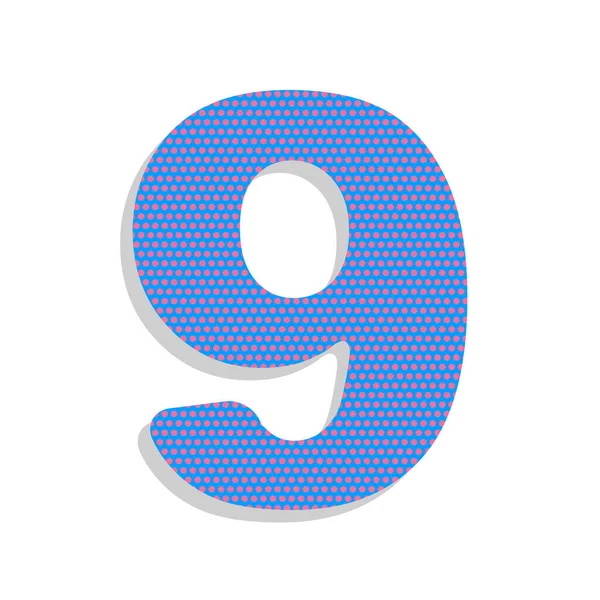 Número 9 elemento de plantilla de diseño de signo. Vector. Icono azul neón wi — Archivo Imágenes Vectoriales