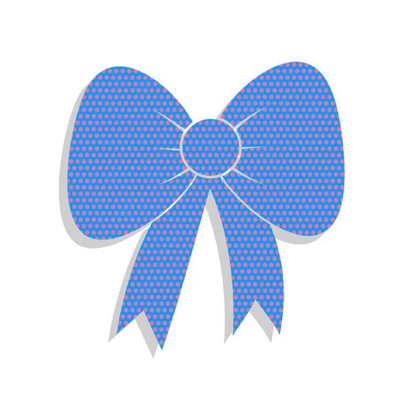 Verbeugung. Vektor. neonblaues Symbol mit Cyclamen-Polka — Stockvektor
