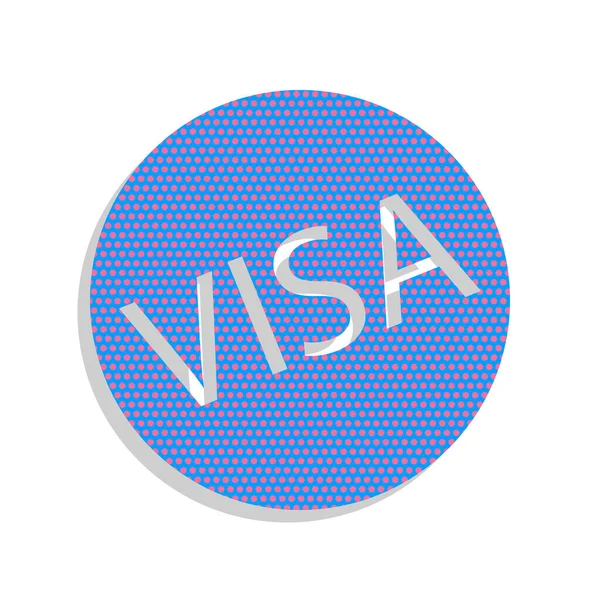 Visa card teken illustratie. Vector. Neon blauwe pictogram met cyclame — Stockvector