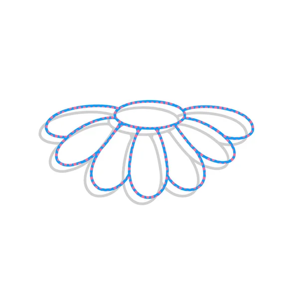 Иллюстрация ромашки. Вектор. Неоновая синяя икона с c — стоковый вектор