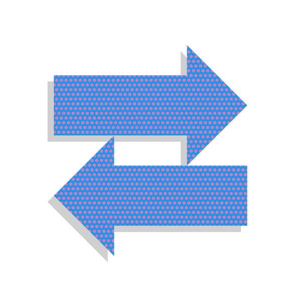 Due frecce segno sinistro-destro. Vettore. Icona blu neon con ciclamino — Vettoriale Stock