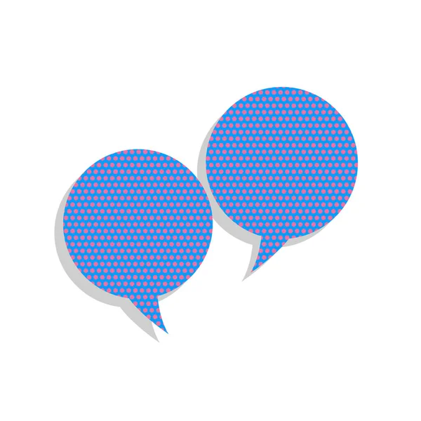 Two speech bubble sign. Vector. Neon blue icon with cyclamen pol — Stock Vector