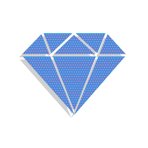 Signo de diamante ilustración. Vector. Icono azul neón con ciclamen — Archivo Imágenes Vectoriales