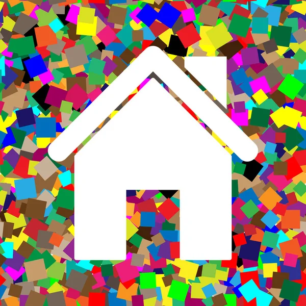 Ev siluet çizimi. Vektör. Beyaz renkli bac simgesine