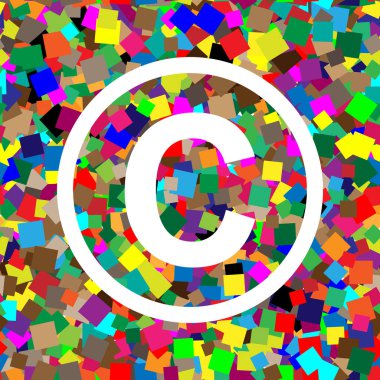 Telif hakkı işareti illüstrasyon. Vektör. Beyaz renkli arka simgesine