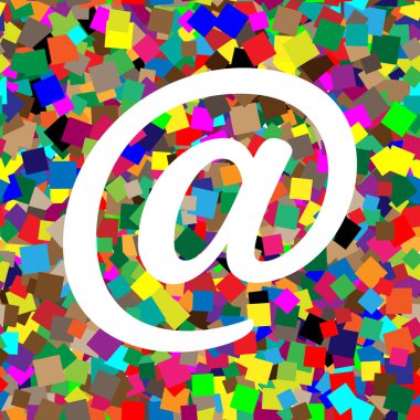 Posta işareti illüstrasyon. Vektör. Beyaz renkli adam simgesine