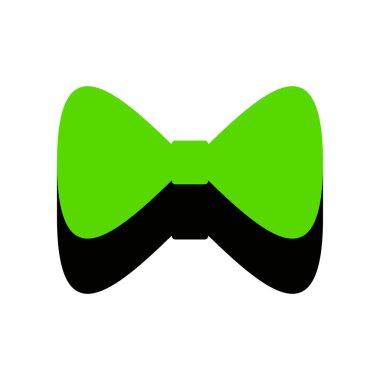 Papyon simgesi. Vektör. Siyah beyaz bac tarafında ile 3D simge yeşil