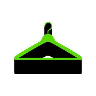 Askı işareti illüstrasyon. Vektör. Siyah tarafı ile 3D simge yeşil 