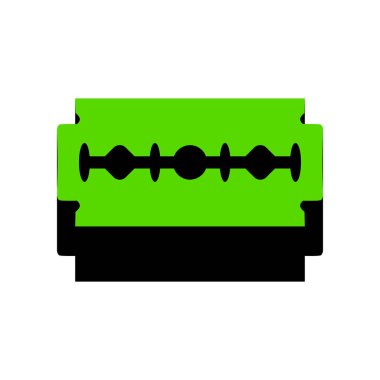Jilet işareti. Vektör. Beyaz üzerine siyah tarafı ile 3D simge yeşil