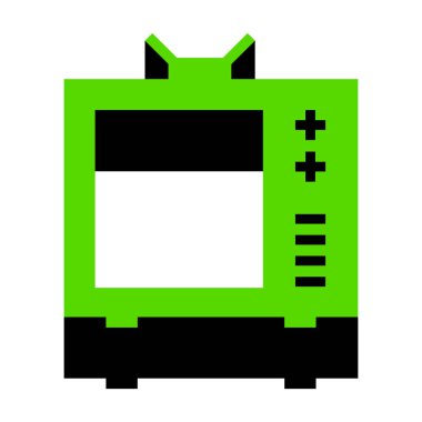 TV işareti illüstrasyon. Vektör. W üzerinde siyah tarafı ile 3D simge yeşil