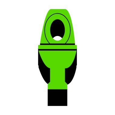 Tuvalet işareti illüstrasyon. Vektör. Siyah tarafı ile 3D simge yeşil 