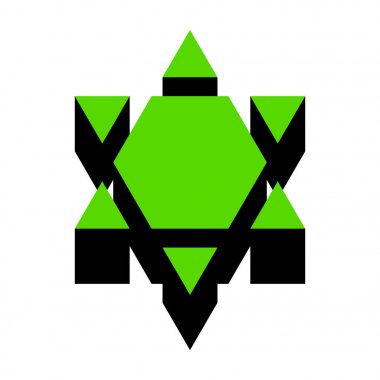 Kalkan Magen David Star ters. Ters İsrail sembolü. Vect