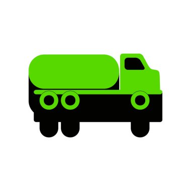 Araba işareti taşımaktadır. Vektör. Wh üzerinde siyah tarafı ile 3D simge yeşil