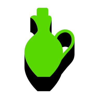 Amfora işareti illüstrasyon. Vektör. Siyah tarafı ile 3D simge yeşil