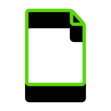 Dikey belge işareti illüstrasyon. Vektör. 3D simgesi yeşil 