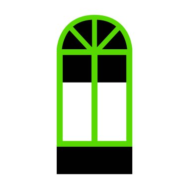 Pencere basit kayıt. Vektör. WHI üzerinde siyah tarafı ile 3D simge yeşil