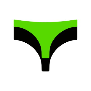 Bayan külot işareti. Vektör. W üzerinde siyah tarafı ile 3D simge yeşil