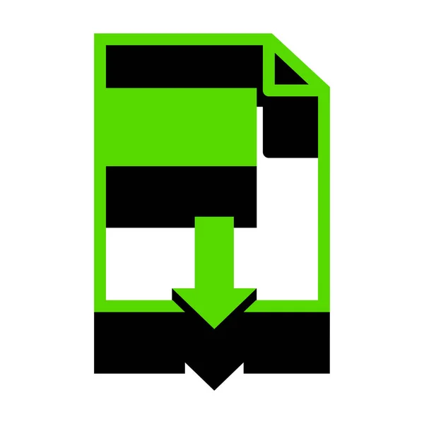 Το αρχείο λήψης σημάδι. Διάνυσμα. Πράσινο εικονίδιο 3d με μαύρη πλευρά για whi — Διανυσματικό Αρχείο