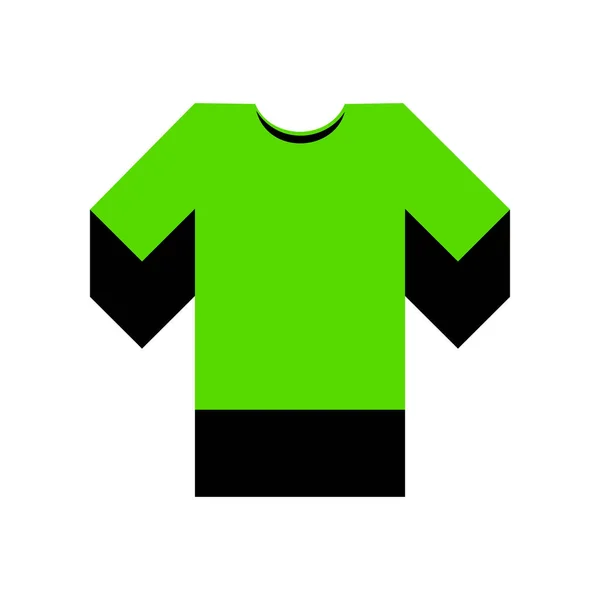 T-shirt teken illustratie. Vector. Groen 3d pictogram met zwart kant — Stockvector