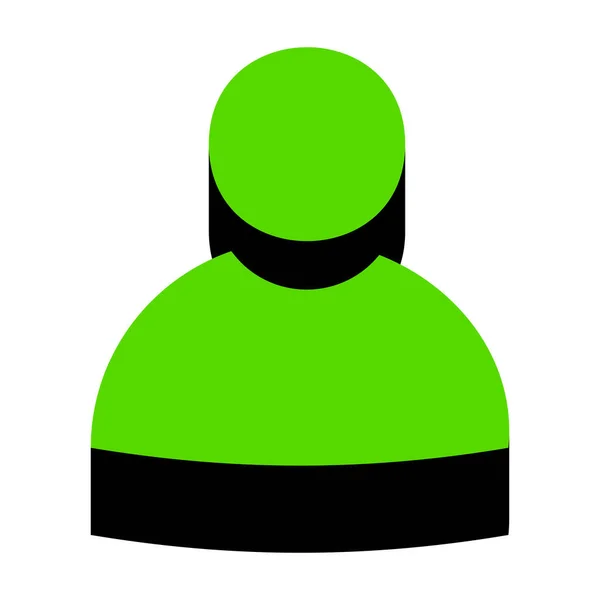 Illustrazione segno utente. Vettore. Icona 3d verde con lato nero su — Vettoriale Stock