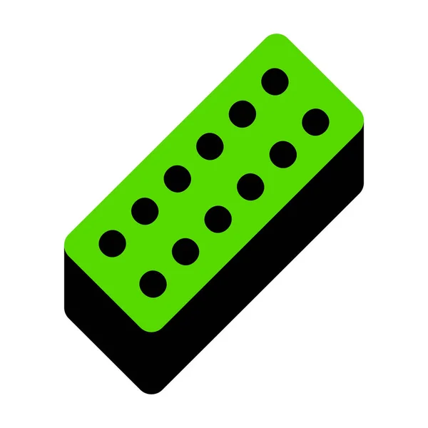 Signo de pastillas médicas. Vector. Icono verde 3d con lado negro en whi — Vector de stock