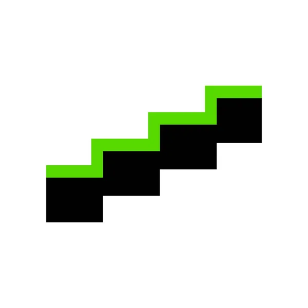 Вывеска на лестнице. Вектор. Зеленый 3d значок с черной стороной на белой ба — стоковый вектор