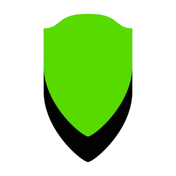 Ilustração do sinal do escudo. Vector. Ícone 3D verde com lado preto —  Vetores de Stock