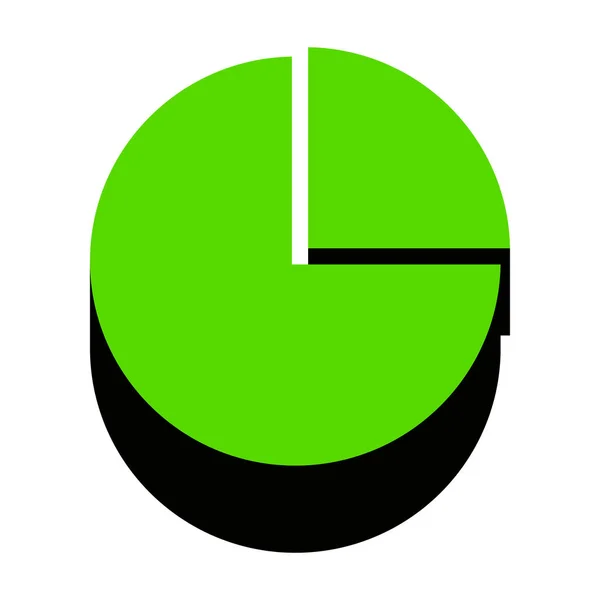 Signo gráfico de negocios. Vector. Icono verde 3d con lado negro en wh — Archivo Imágenes Vectoriales