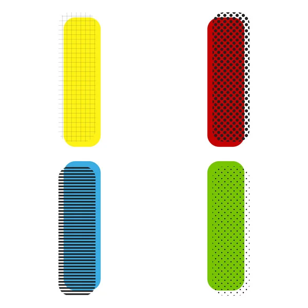 Letra I elemento de plantilla de diseño de signo. Vector. Amarillo, rojo, azul — Vector de stock
