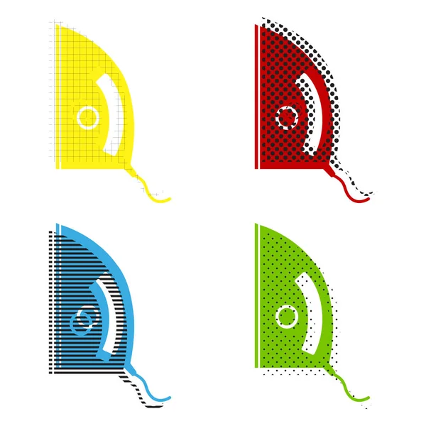 Eisernes Zeichen. Vektor. gelbe, rote, blaue, grüne Symbole mit ihren bla — Stockvektor