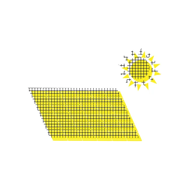 Painel de energia solar. Sinal de conceito Eco tendência. Vector. Ícone amarelo —  Vetores de Stock