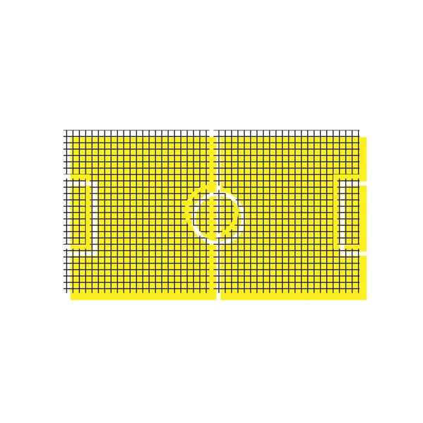 Футбольное поле. Вектор. Желтая иконка с квадратным рисунком — стоковый вектор