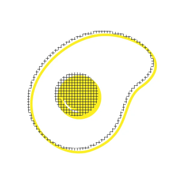 Signo de tortilla. Icono de estilo de diseño plano. Vector. Icono amarillo con — Archivo Imágenes Vectoriales