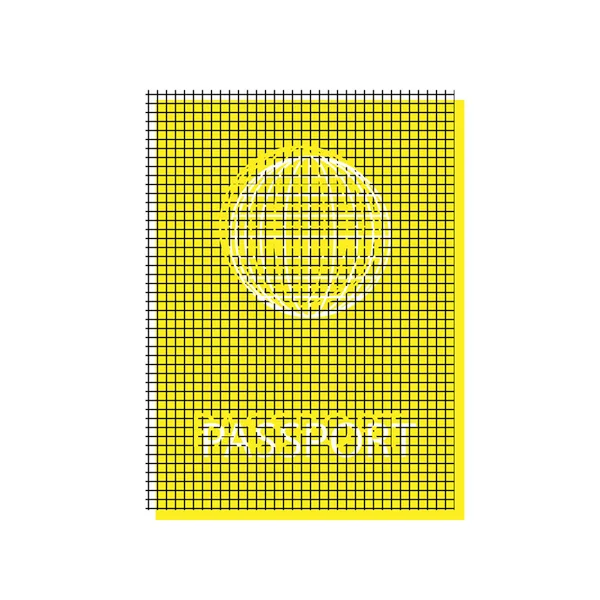 Pasaport işareti illüstrasyon. Vektör. Kare patt ile sarı simgesi — Stok Vektör
