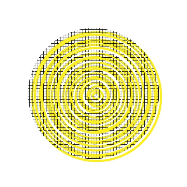 Sección transversal de madera. Vector. Icono amarillo con patrón cuadrado dupl — Archivo Imágenes Vectoriales