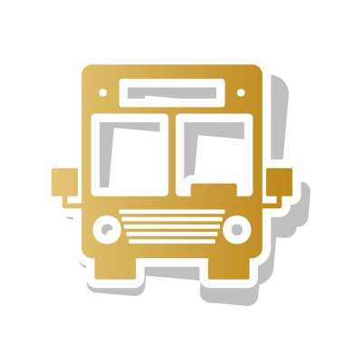 Otobüs işareti illüstrasyon. Vektör. Degrade simge beyaz c ile