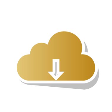 Bulut teknoloji işareti. Vektör. Degrade simge beyaz c ile