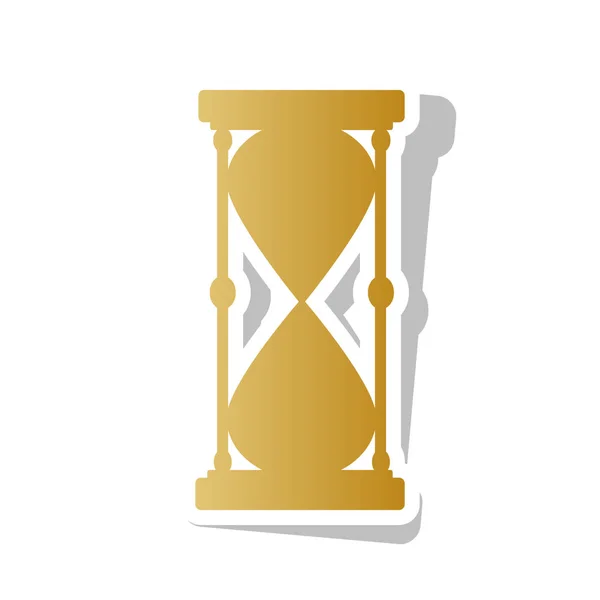 Signo de reloj de arena ilustración. Vector. Gradiente dorado icono con w — Vector de stock