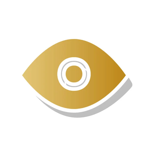 Illustrazione del segno oculare. Vettore. Icona del gradiente dorato con c bianco — Vettoriale Stock