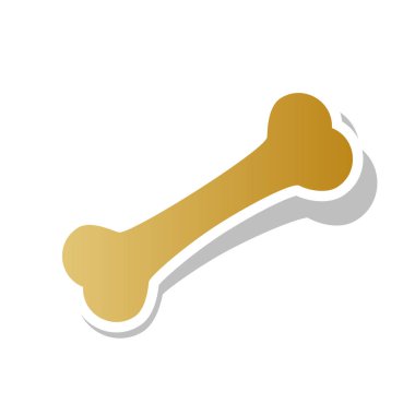 Kemik işareti illüstrasyon. Vektör. Beyaz altın gradyan simgesi 