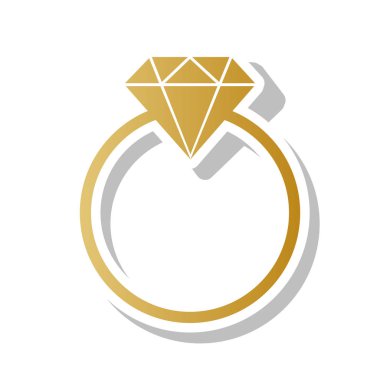 Elmas illüstrasyon işareti. Vektör. WHI altın gradyan simgesi