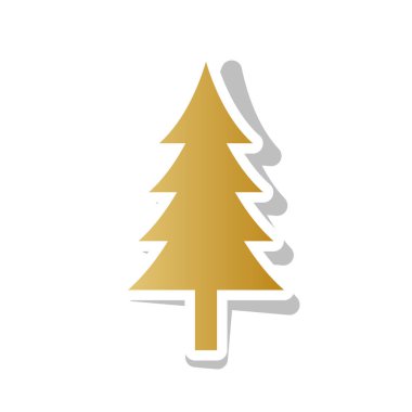 Yeni yıl ağacı işareti. Vektör. Degrade simge ile beyaz Devamı