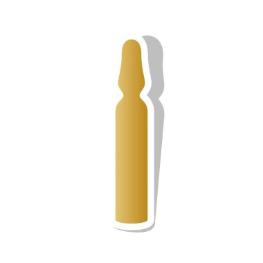 Medical ampoule sign. Vector. Golden gradient icon with white co clipart